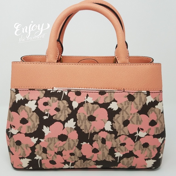 Michael kors hailee xs satchel peach floral NWT - Picture 8 of 8